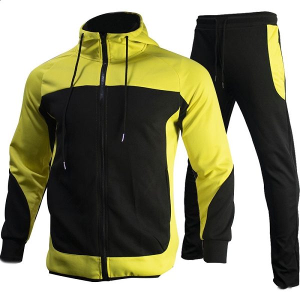 Men's Fashion Trendy Brand Contrast Color Sweatshirt Trousers Two-piece Set - Image 6