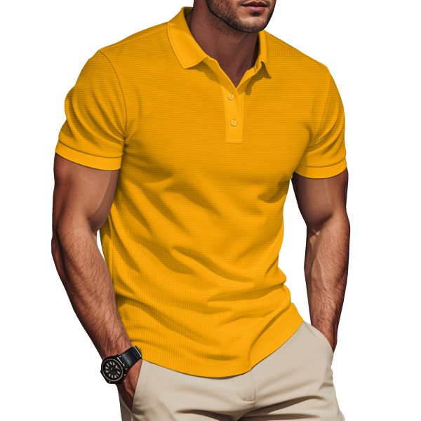 Lapel Color Matching Short Sleeve Plus Size Men - Image 9