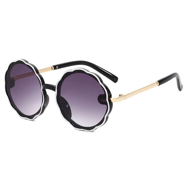 Kids Wave Frame Vintage Round Frame Sunglasses - Image 9