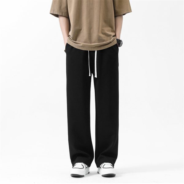 Drawstring Ankle-tied Loose Straight Sweatpants - Image 2