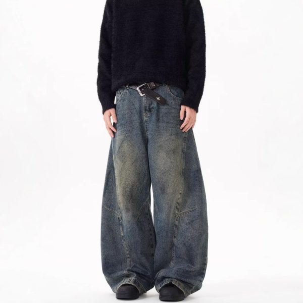 Loose Straight Washed Pants For Men And Women - Image 3