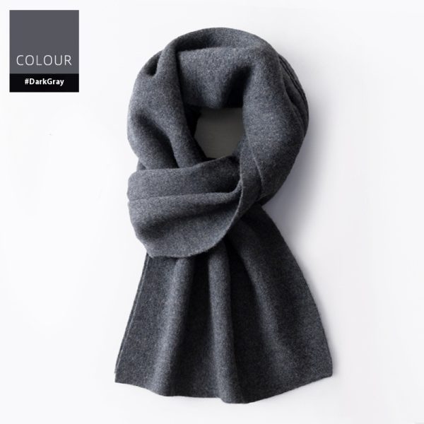Wool Scarf Men's Winter Plaid Double-sided Scarf - Image 4