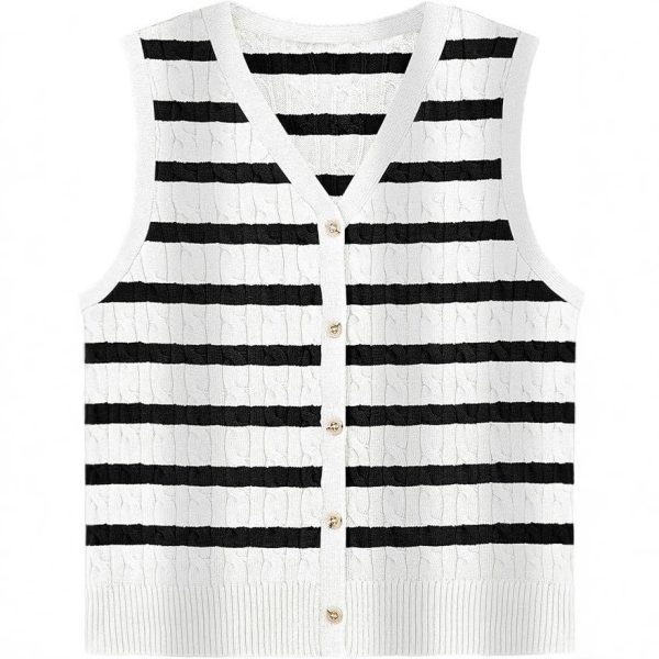European And American Women's Fashion Sweater Vest Twisted Knitted Short - Image 2