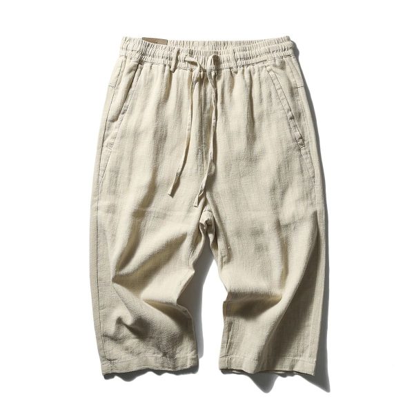 Casual Cool Breathable Cotton Linen Capri Pants - Image 5