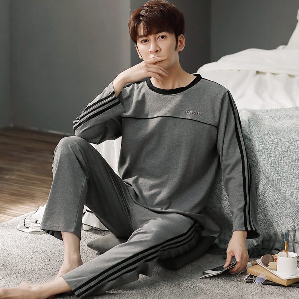 Pajamas Men's Cotton Long Sleeve - Image 8