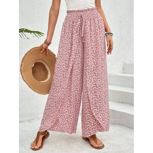New Fashion All-match Floral Wide-leg Pants - Image 6