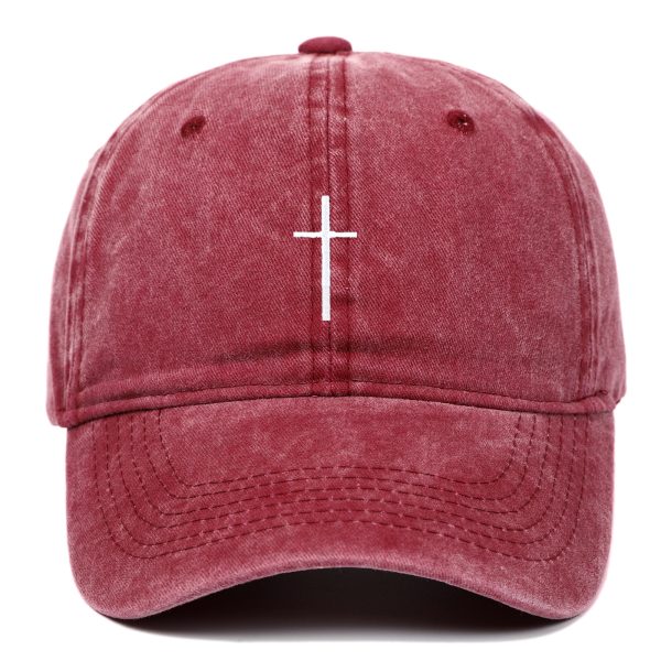 Cross Embroidered Peaked Cap Baseball Cap Letter Sun Hat - Image 5