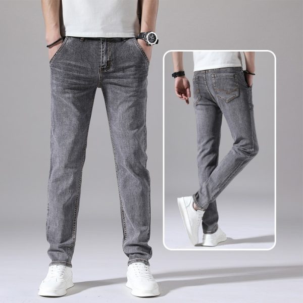 Retro Thin Jeans Straight Loose Casual Trousers Men - Image 8