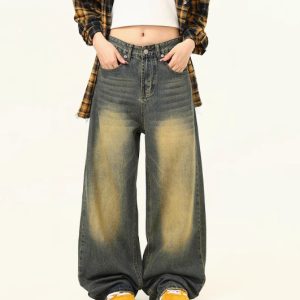Women's Loose Straight Washed Jeans
