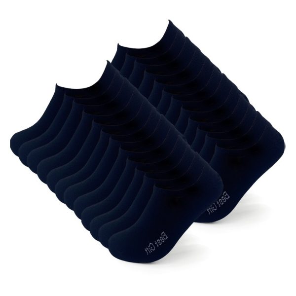 12 Pairs Of Thin Black Invisible Socks - Image 2