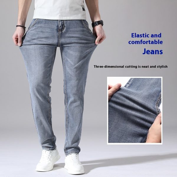 Retro Thin Jeans Straight Loose Casual Trousers Men - Image 3