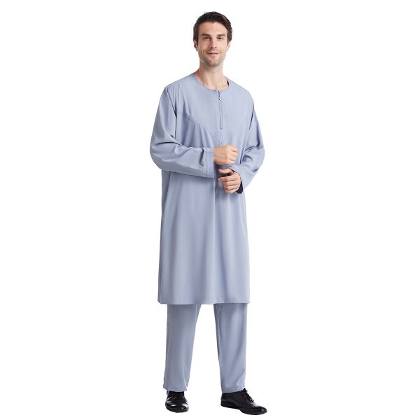 Men's Polyester Embroidered Robe Suit - Image 8