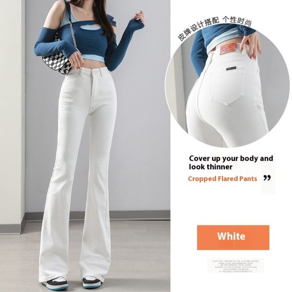 Weila Fleece Padded Jeans Female High Waist Flared Pants - Image 6