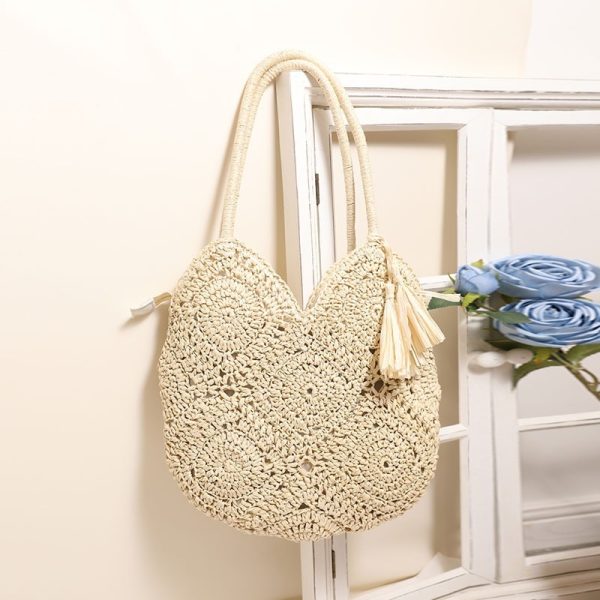 Hollow Tassel Straw Bag Large Capacity Shoulder Woven Bag - Image 3