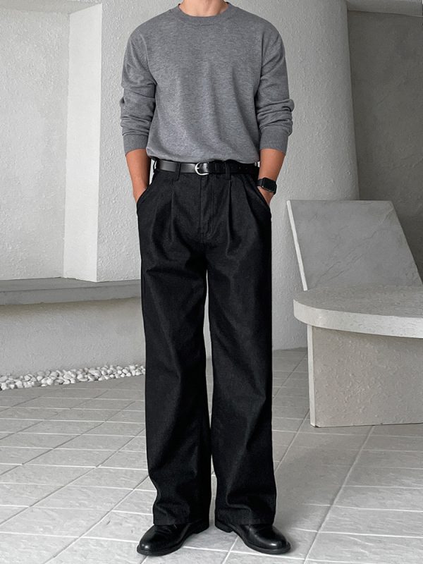Straight Jeans Men's Casual Loose-fitting Wide-leg Trousers - Image 2