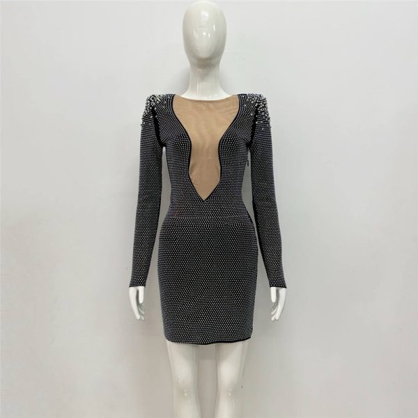 Sexy Rhinestone Bandage One-piece Dress Cross Border Foreign Trade Sexy Tight - Image 6