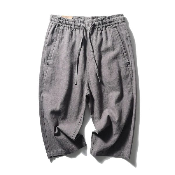 Casual Cool Breathable Cotton Linen Capri Pants - Image 7
