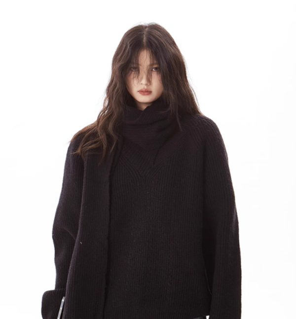 Gray Heavy Industry Women's Pullover Scarf Sweater - Image 3
