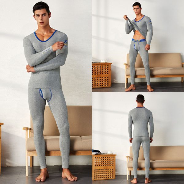 Men's Pure Cotton Thermal Underwear Suit Basic Long Johns - Image 4