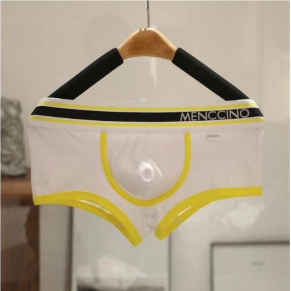 Men's Solid Color Cotton Comfortable Sexy Low Waist Boxers - Image 4