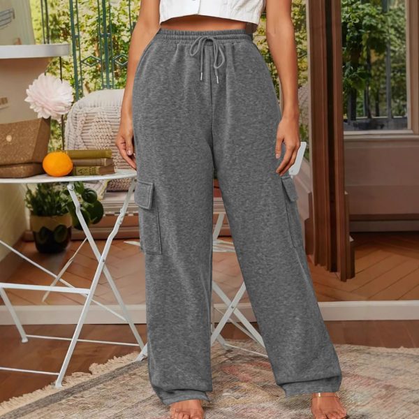 Loose Fashion Pocket Drawstring Women's Sweatpants - Image 2