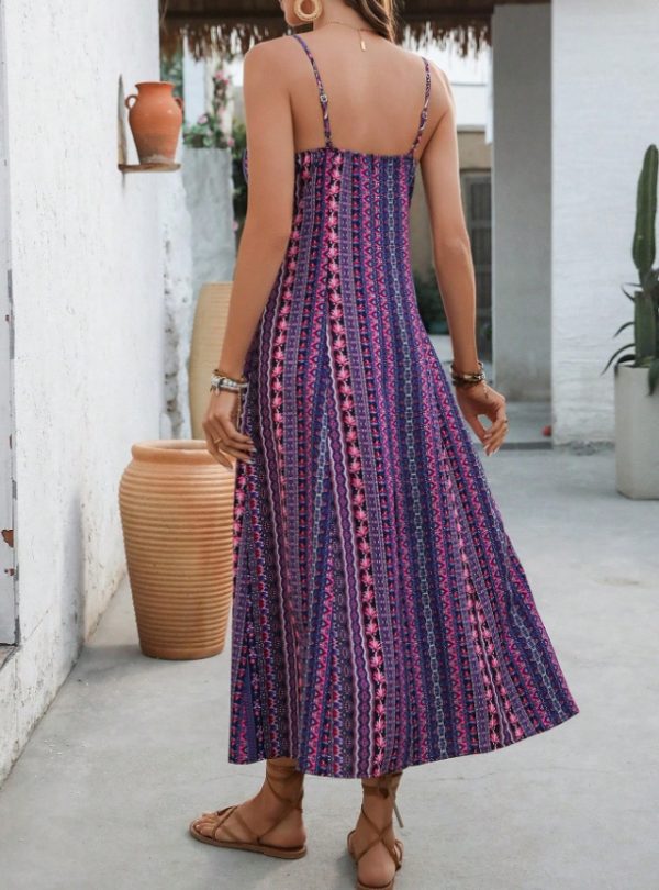 Holidaya Vintage Style Women's Printed Strap Dress - Image 5