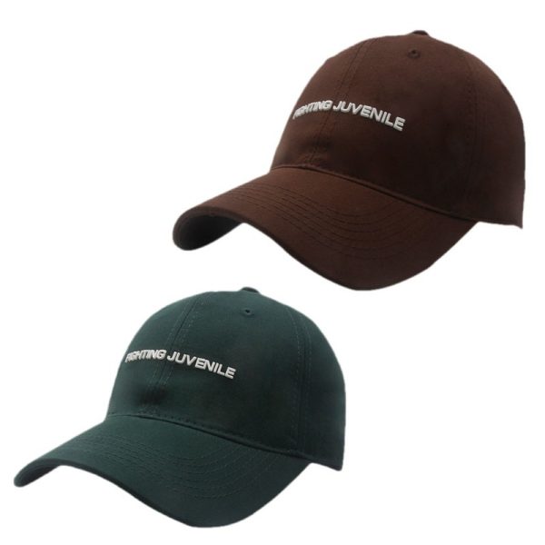 Cotton Letter Curved Brim Adjustable Baseball Cap - Image 5