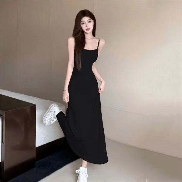 Elastic Sling Dress Women's Sleeveless Cold-shoulder - Image 7