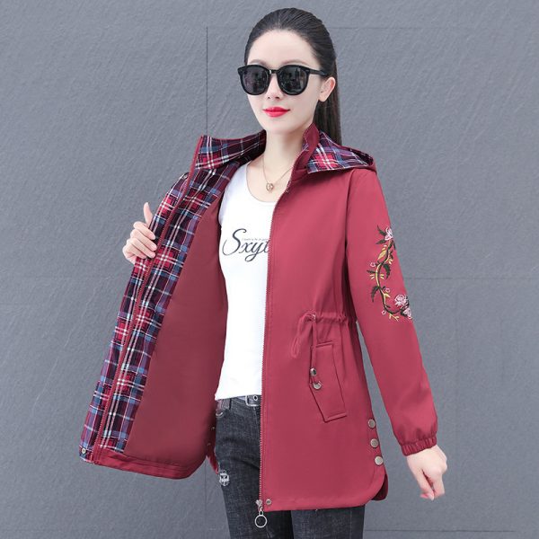 Women's Mid-length Hooded Detachable Trench Coat - Image 7