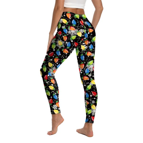 Christmas Printed Sports Yoga Elastic Leggings For Women - Image 3