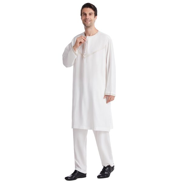 Men's Polyester Embroidered Robe Suit - Image 5