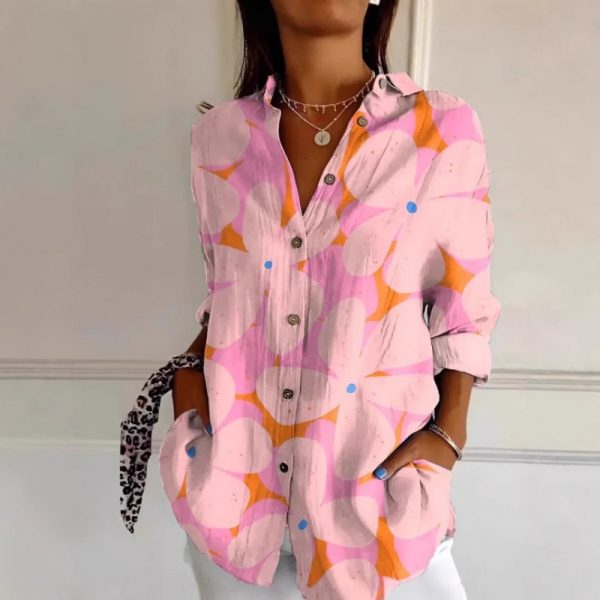 Floral Women's Button Shirt Casual And Comfortable - Image 2