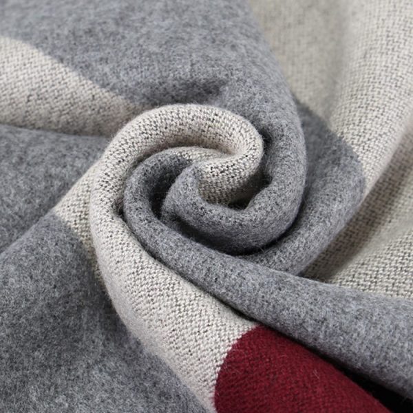 New Men's Winter Warm Cashmere-like Striped Business Scarf For Young People - Image 4