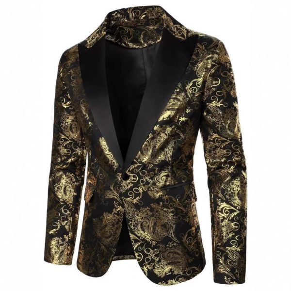 Men's Bronzing Printed Suit Jacket Fashion - Image 6