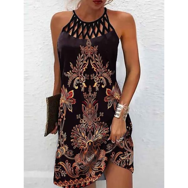 Mesh Sleeveless Casual Dress Women's Clothing - Image 3