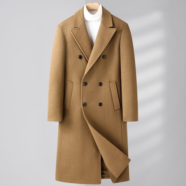 Double Breasted Long Woolen Coat - Image 9