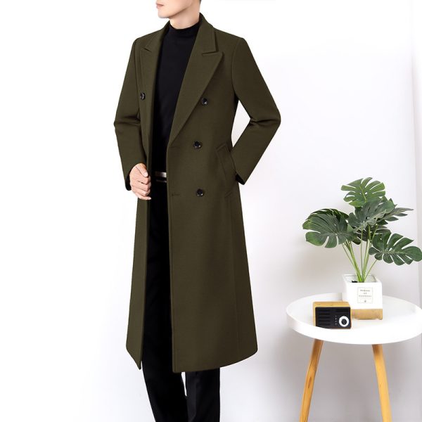 Men's Long Double-sided High-end Windbreaker Wool Jacket - Image 2