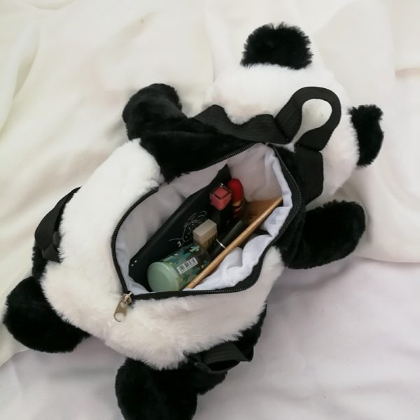 Cute Panda Small Backpack Fashion Boys And Girls Cartoon Plush Bag - Image 3