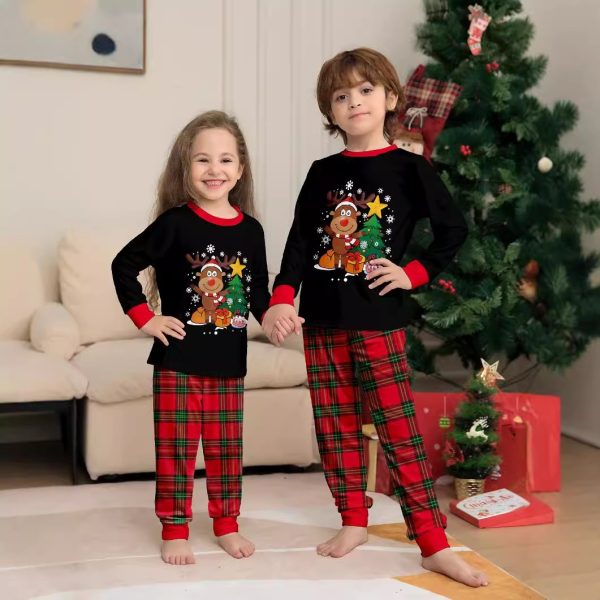 Cute Creative Christmas Deer Plaid Family Dress - Image 2