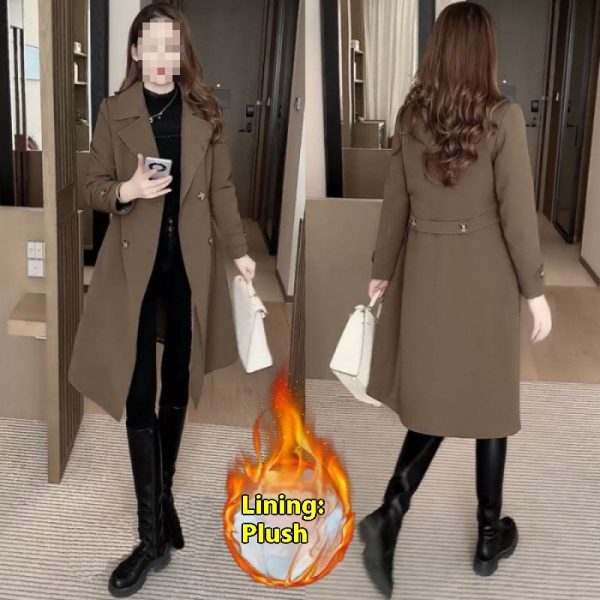 High-grade Fleece Thick Trench Coat Coat Western Style Slimming - Image 8
