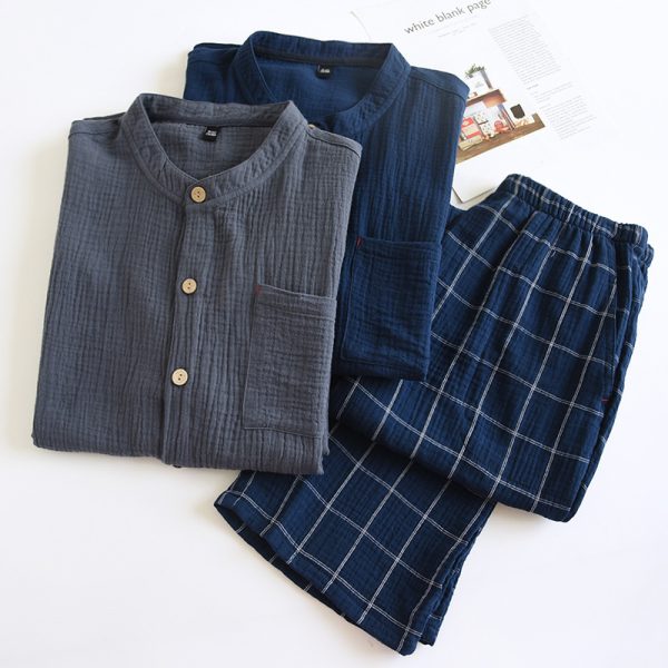 Men's Cotton Gauze Pajamas Spring And Autumn - Image 2