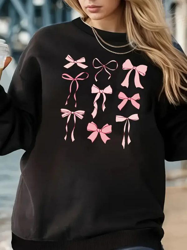 Women's Printed Long Sleeve Crew Neck Sweater - Image 5