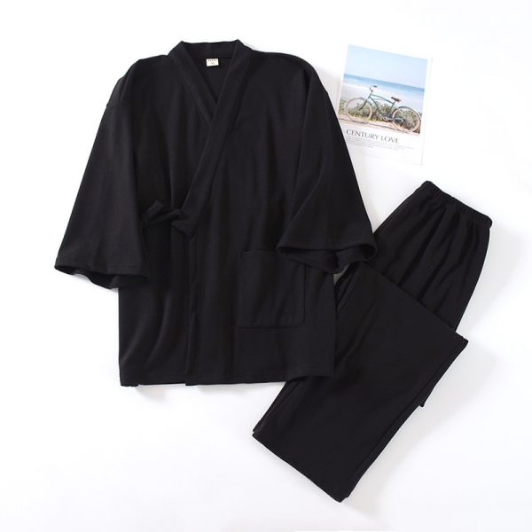 Japanese Style Muji Men's Kimono Pajamas Thickened Warm - Image 7