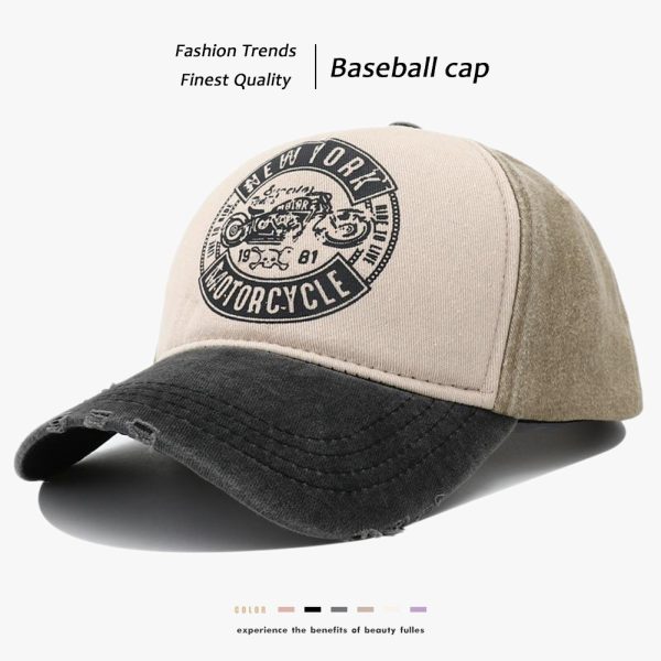 Men's Retro Alphabet Motorcycle Printed Peaked Cap - Image 4