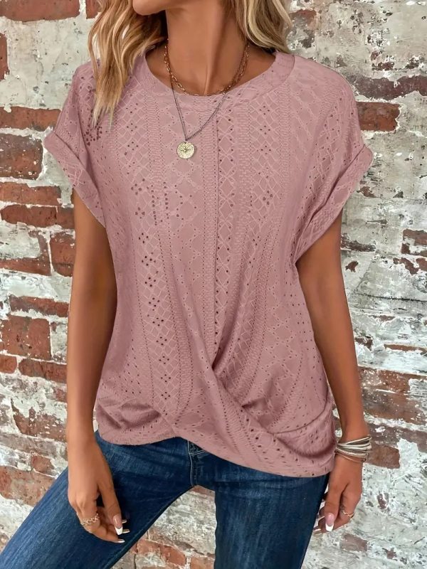 Casual Round Neck Women's Short Sleeved Top - Image 5