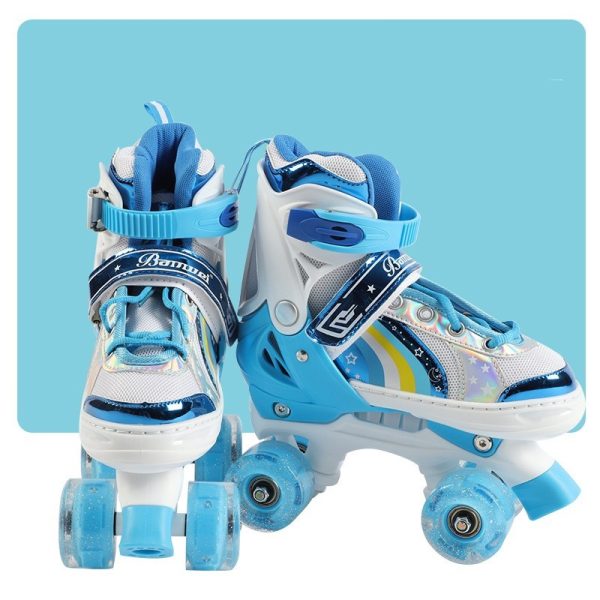 Children's Skates Double Row Four Wheel Full Flash - Image 3