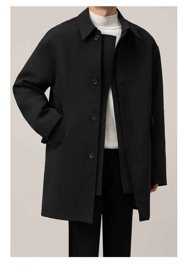 Casual Loose Jacket Mid-length Men's Duster - Image 5