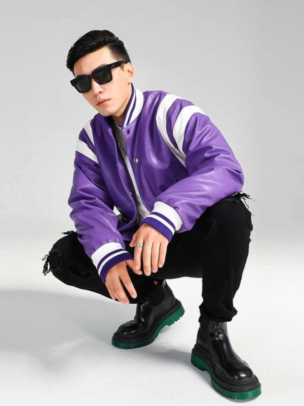 Fashion Colorblock American Biker's Leather Jacket - Image 3