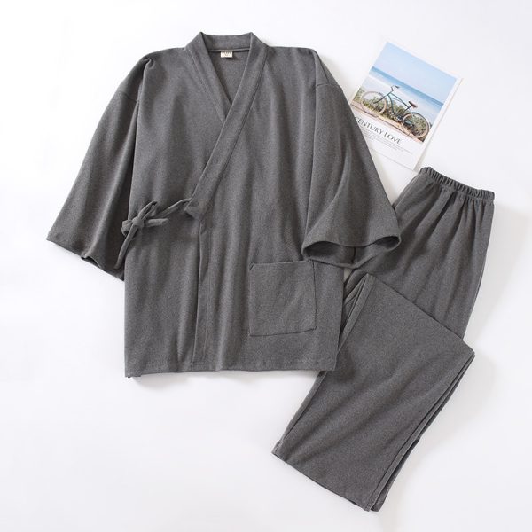 Japanese Style Muji Men's Kimono Pajamas Thickened Warm - Image 6