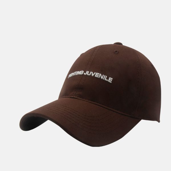Cotton Letter Curved Brim Adjustable Baseball Cap - Image 7
